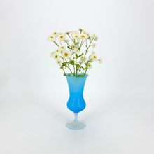 Load image into Gallery viewer, Venetian Murano Opaline Vase - Blue Trumpet