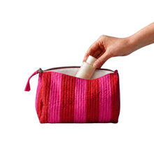 Load image into Gallery viewer, Handmade Cosmetic Bag - Red & Pink