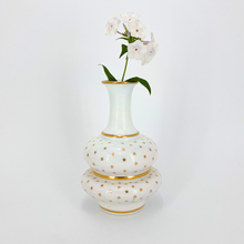 Load image into Gallery viewer, White Opaline Vase with Gold Star Detail