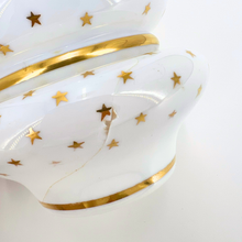 Load image into Gallery viewer, White Opaline Vase with Gold Star Detail