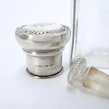 Load image into Gallery viewer, Solid Silver Lidded Perfume Bottle with Faceted Glass