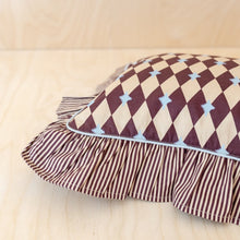 Load image into Gallery viewer, Cotton Cushion Cover - Camel Harlequin