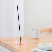 Load image into Gallery viewer, Two-Tone Glass Incense Holder - Green/Pink
