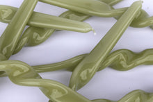 Load image into Gallery viewer, Twist Taper Candles - 3 Pack - Leaf Green