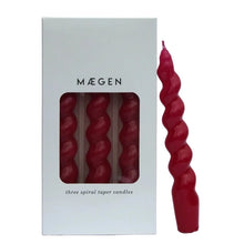 Load image into Gallery viewer, Spiral Taper Candles - 3 Pack - Magenta