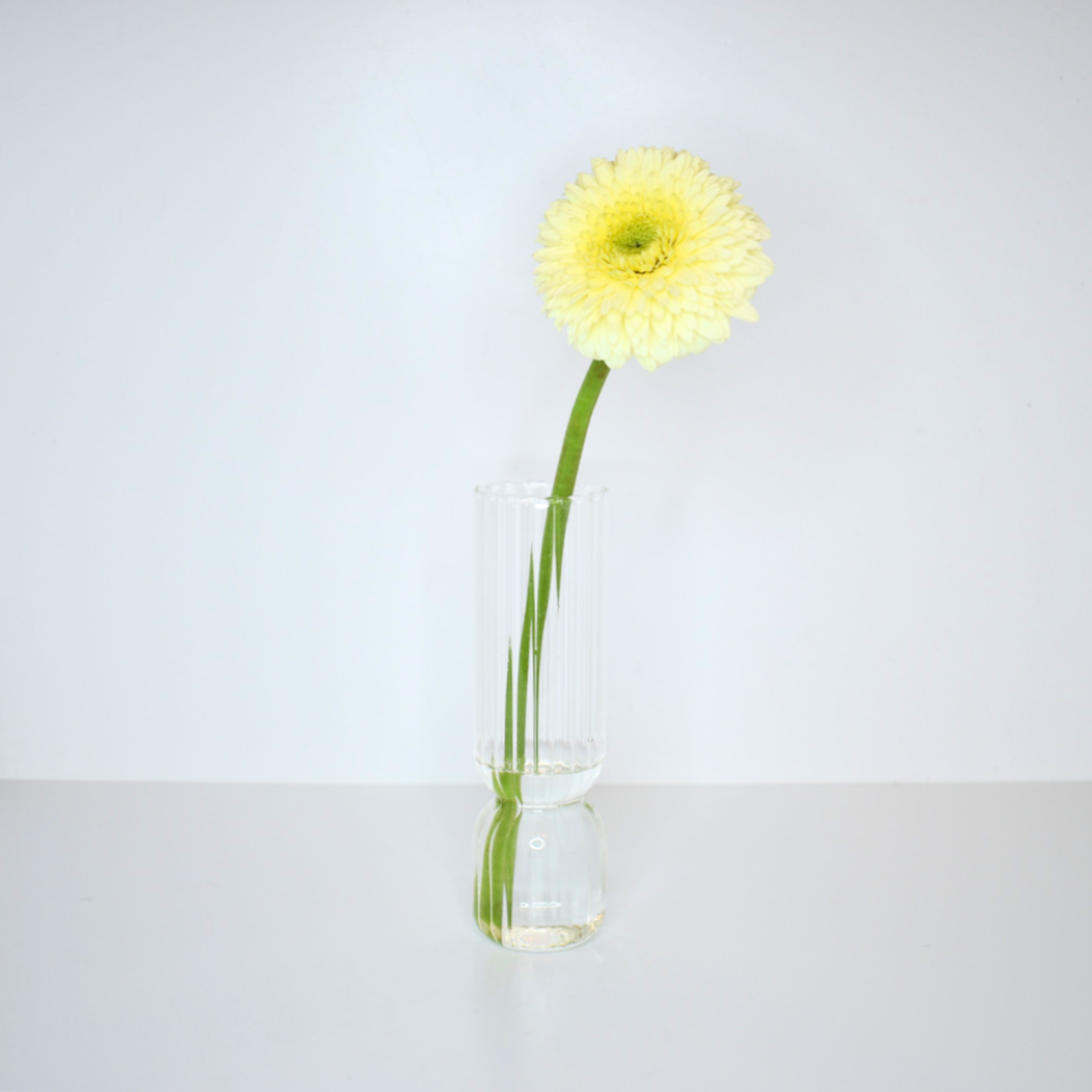 Fluted Glass Vase - Clear