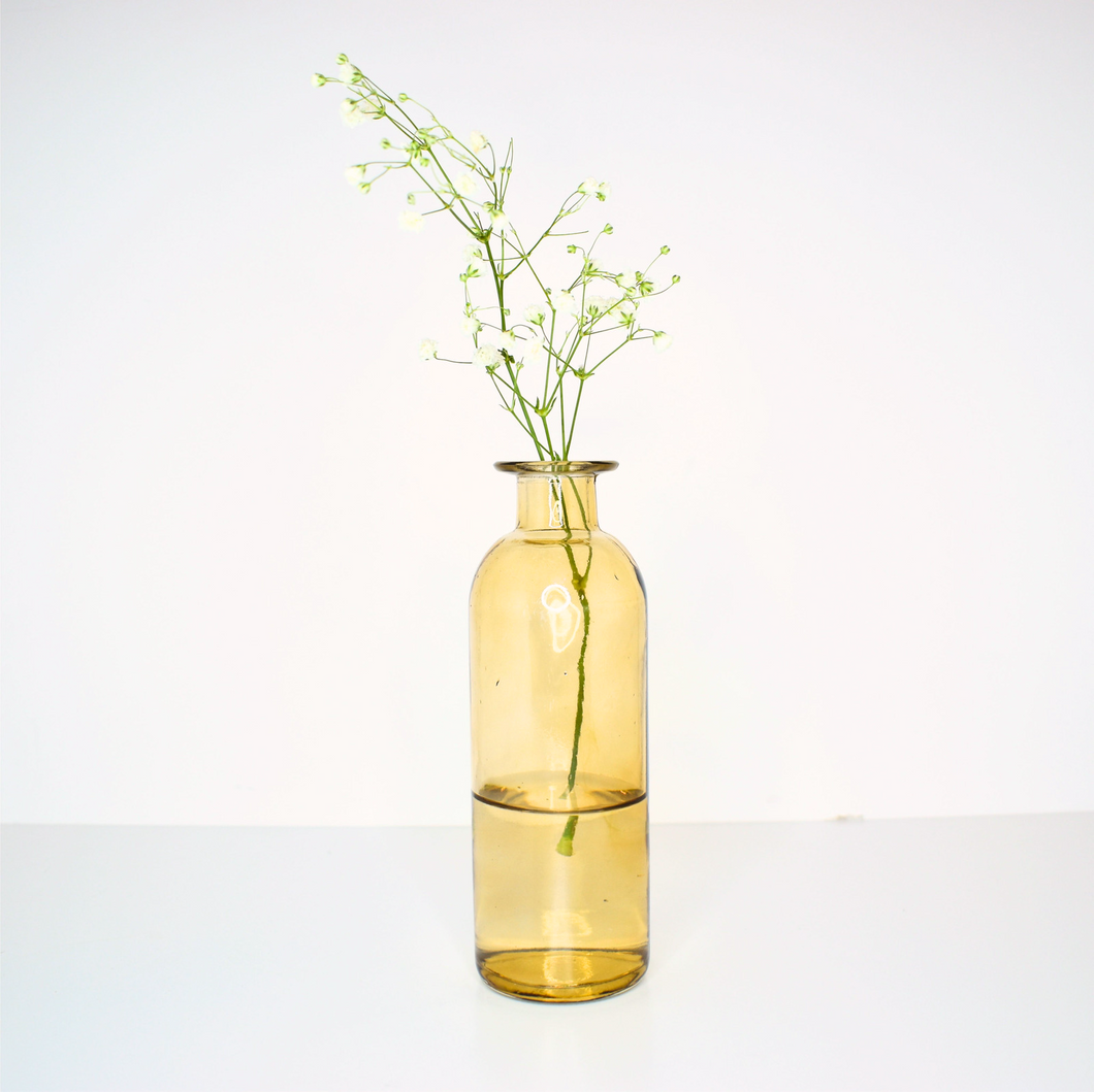 Glass Bud Vase - Amber (multiple sizes available)