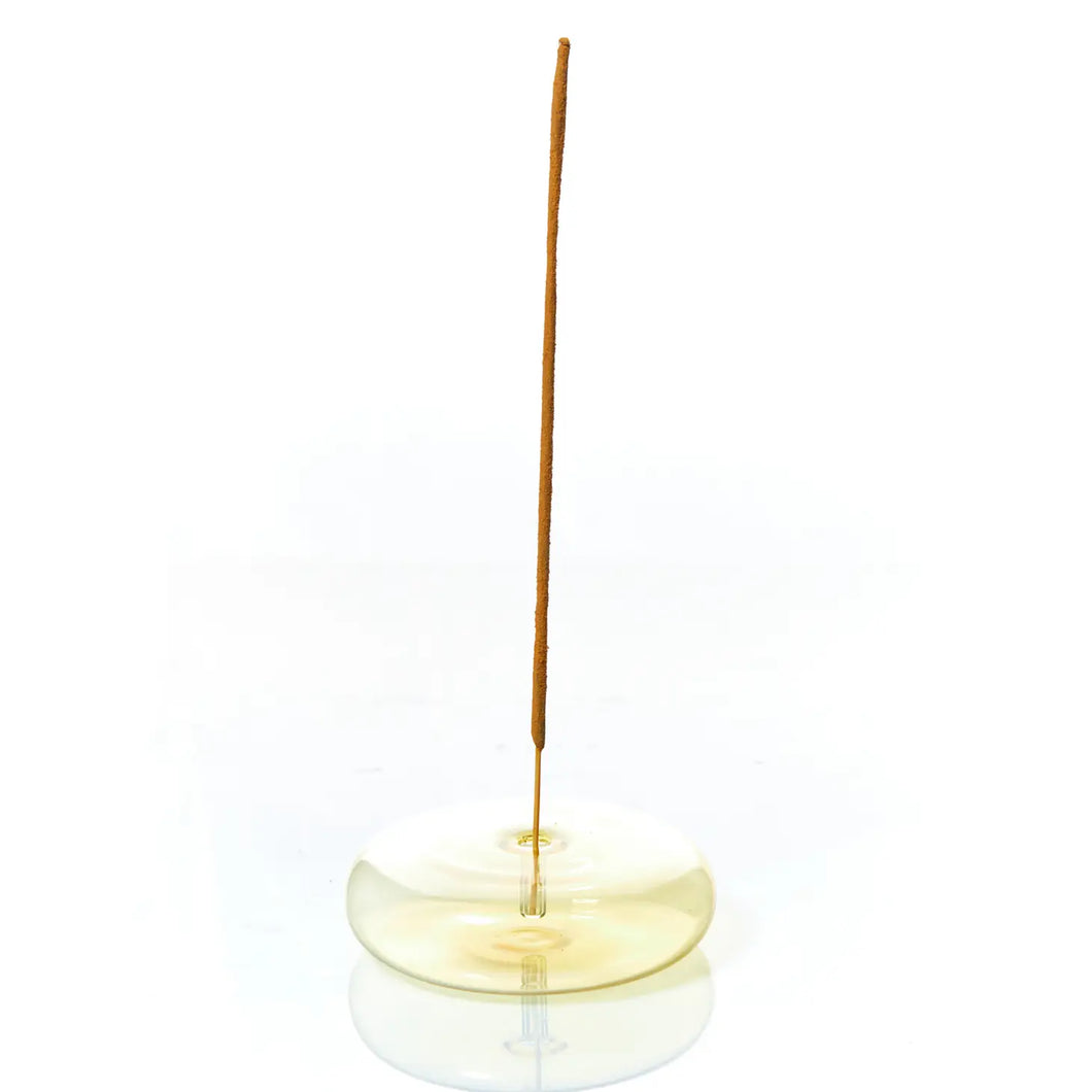 Dimple - Hand Blown Glass Incense Holder Yellow