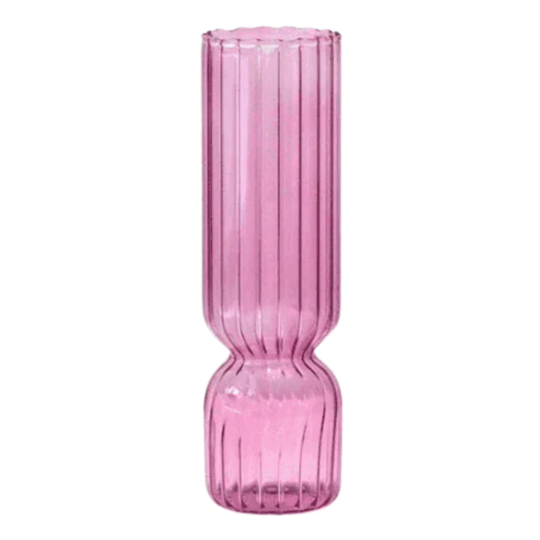 Fluted Glass Vase - Lilac