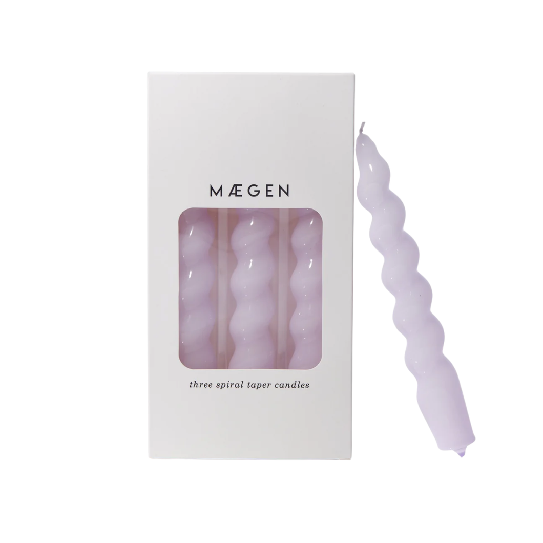 Spiral Taper Candles - 3 Pack - Lilac