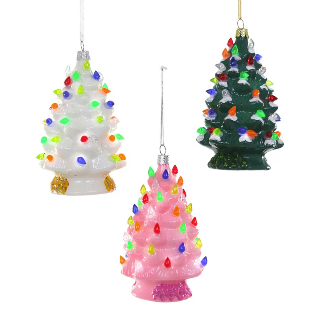 Vintage-style Christmas Tree Ornament - Various Colours