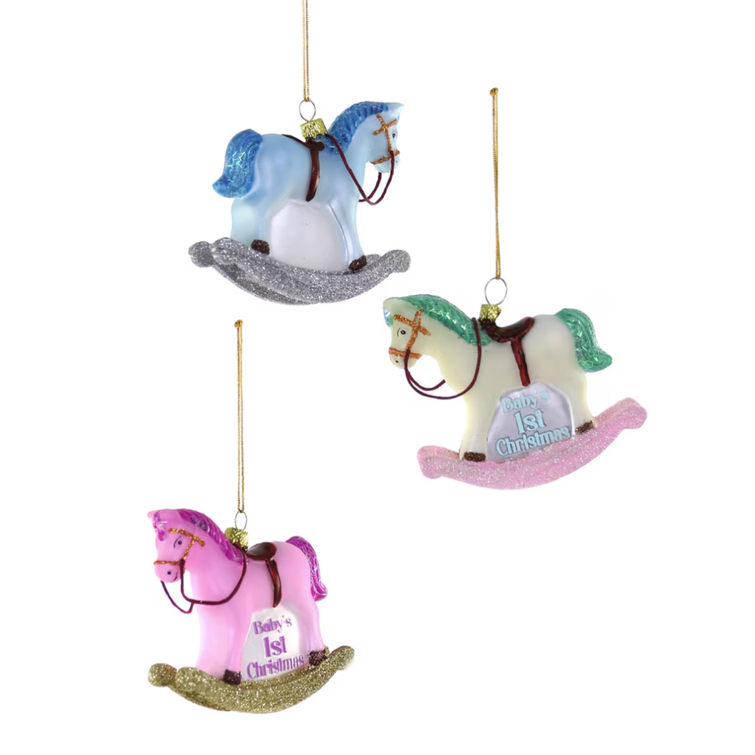 Vintage Rocking Horse Ornament - Various Colours