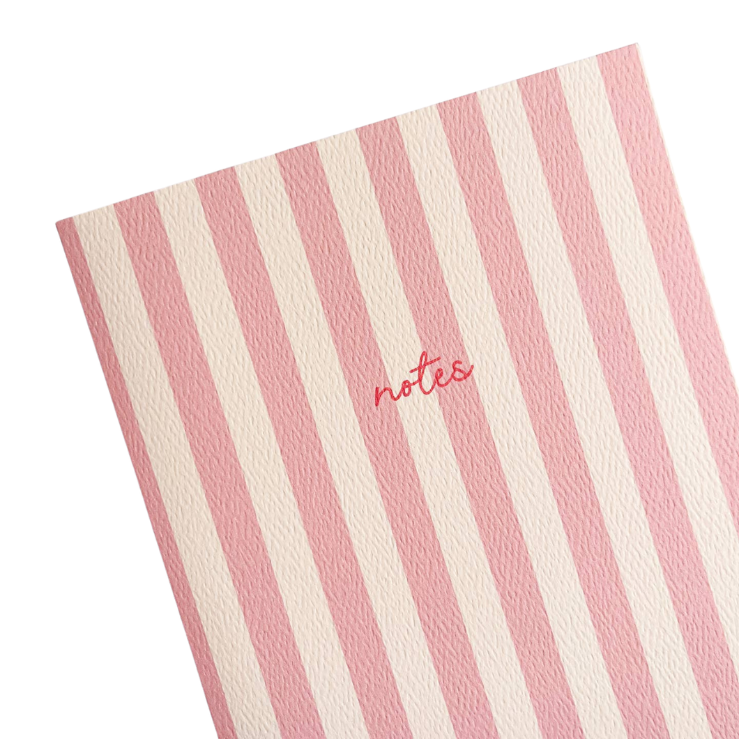 Solid Striped Notebook - Pink