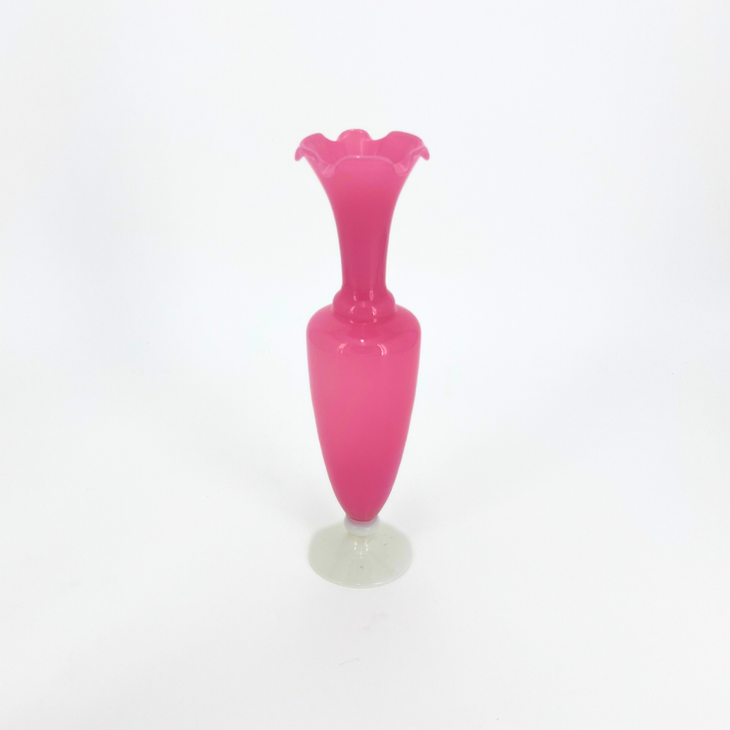Venetian Murano Opaline Vase - Pink Flare