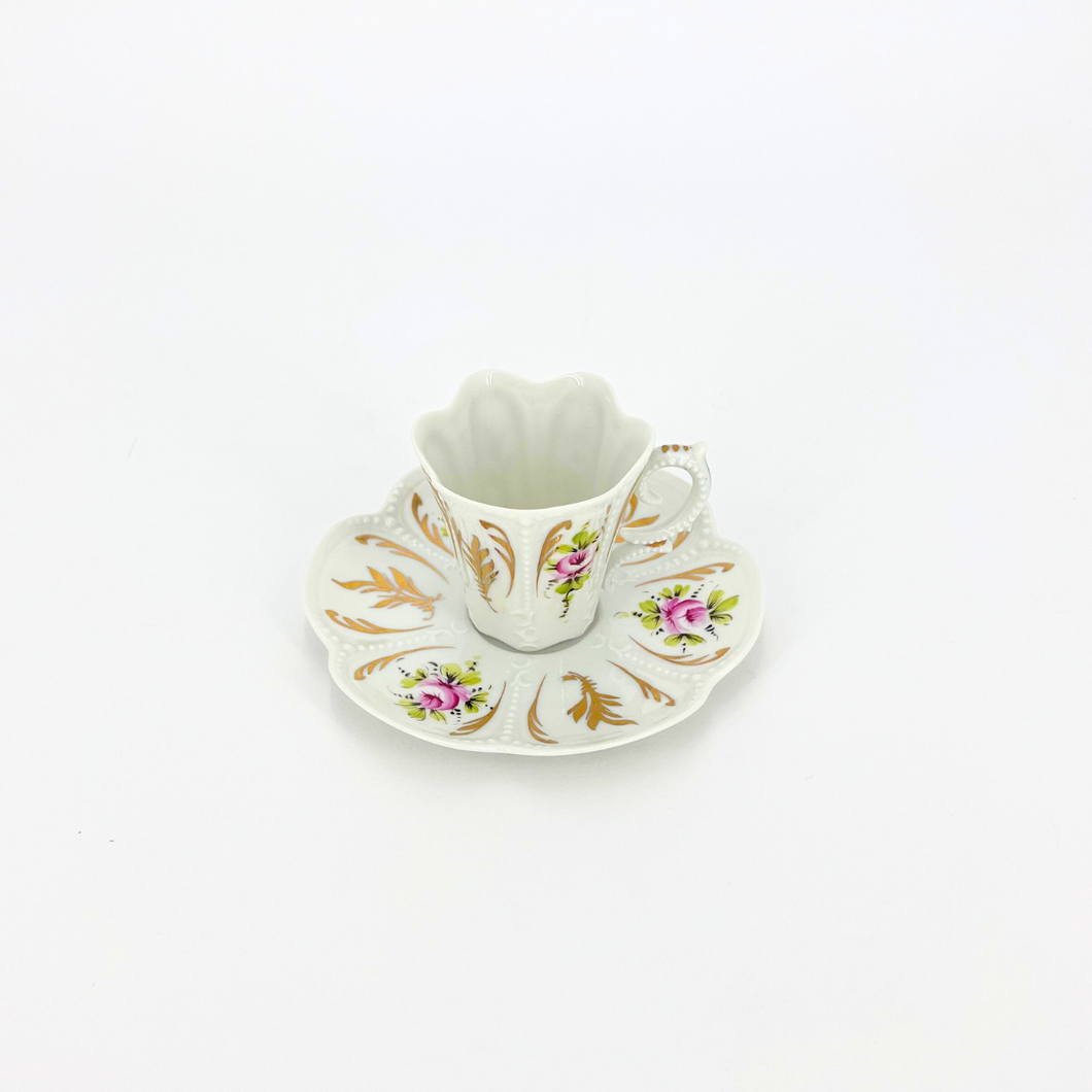 Limoges Demitasse Set - Gold Peony
