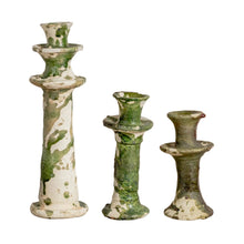 Load image into Gallery viewer, Handmade Moroccan Tamegroute Candlestick - Splatter green (Multiple Sizes)
