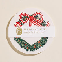 Load image into Gallery viewer, Holiday Wreath Coaster Set
