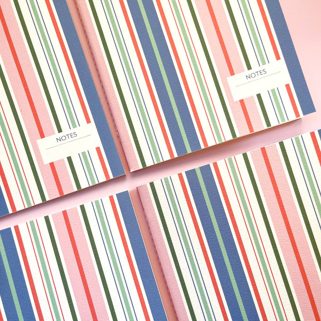 Multicoloured Striped Notebook - Ivy