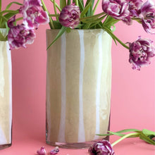 Load image into Gallery viewer, Lemon Striped Glass Vase
