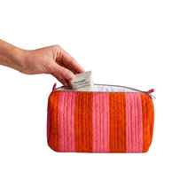 Load image into Gallery viewer, Handmade Cosmetic Bag - Orange &amp; Peach
