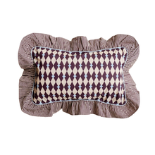 Load image into Gallery viewer, Cotton Cushion Cover - Camel Harlequin
