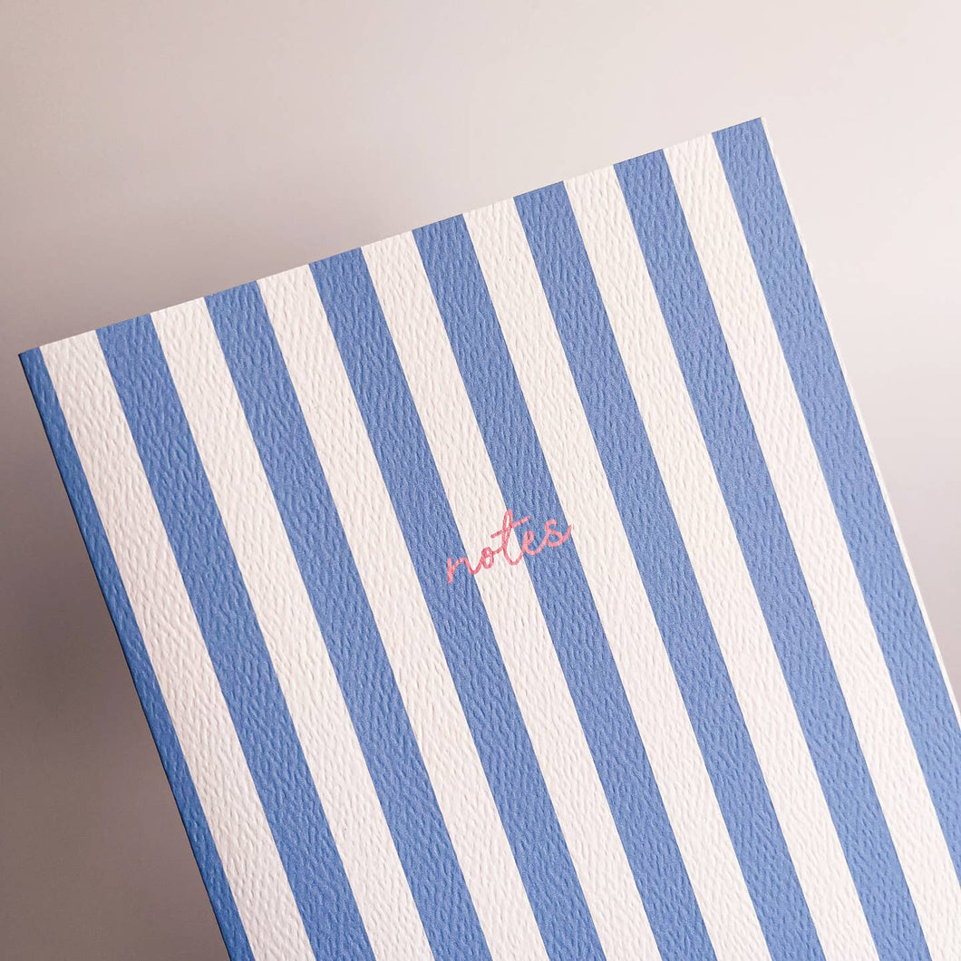 Solid Striped Notebook - Blue