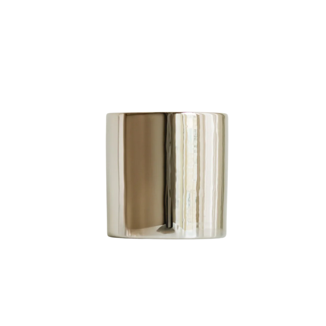Electroplated Silver Ceramic Vase - Short
