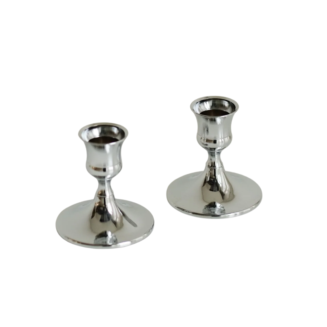 Silver Coloured Candle Holder