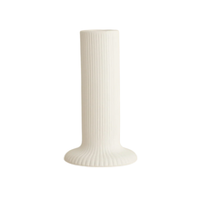 Load image into Gallery viewer, Ridge Ceramic Candle Holder - White (multiple sizes)
