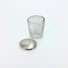 Load image into Gallery viewer, Solid Silver Lidded Glass Vanity Container
