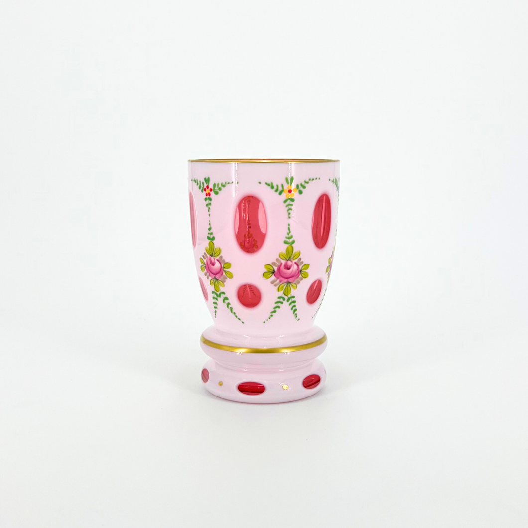 Pink Bohemian Czech Glass Vase