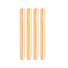 Load image into Gallery viewer, Striped Dinner Candles - Orange/White - Set of 2
