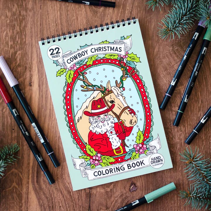 Cowboy Christmas Premium Colouring Book