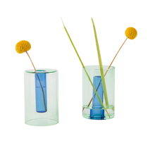 Load image into Gallery viewer, Reversible Glass Vase - Blue/Green (multiple sizes)
