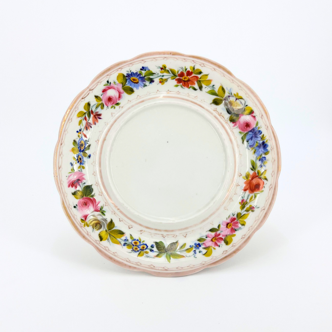 Hand-Painted Floral Plate with Gold Detail #2