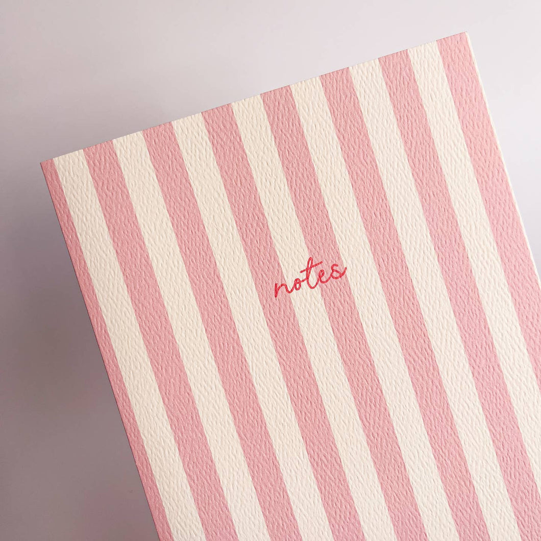 Solid Striped Notebook - Pink