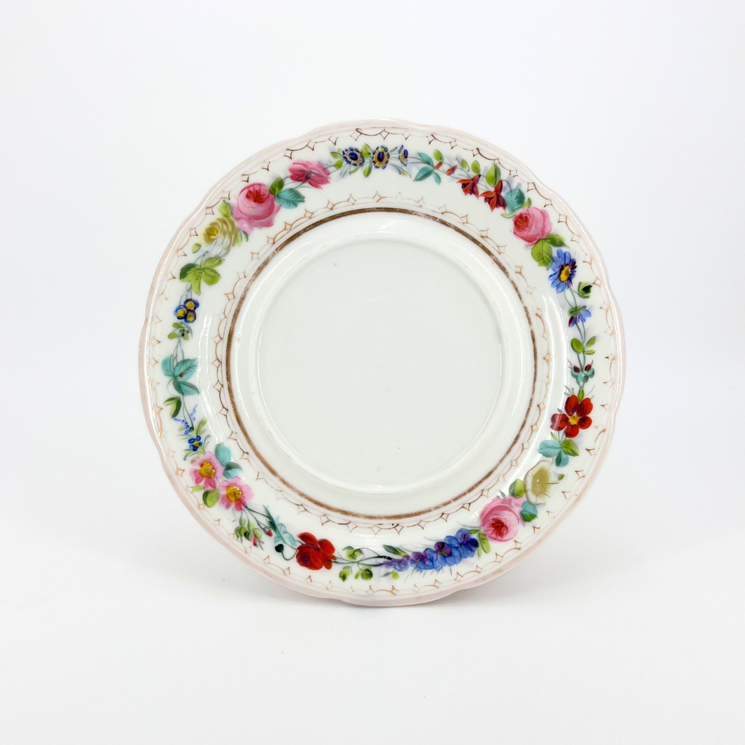 Handpainted Floral Plate with Gold Detail #1