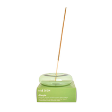 Load image into Gallery viewer, Dimple - Hand Blown Glass Incense Holder Green
