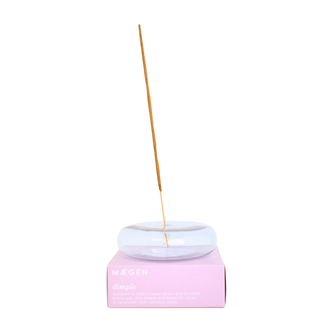 Dimple - Hand Blown Glass Incense Holder Lavender