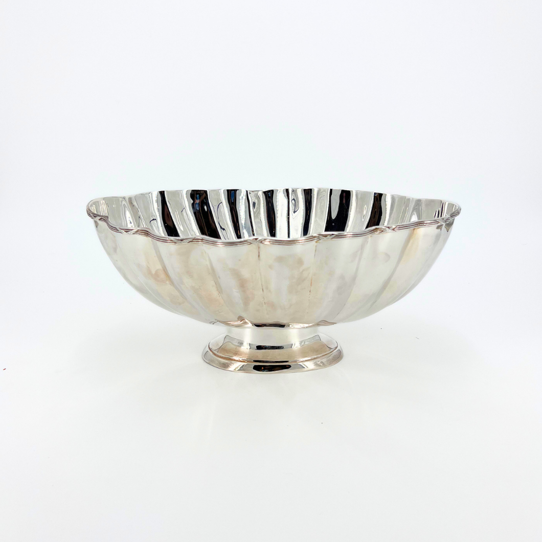 Scalloped Silver-Plated Display Bowl