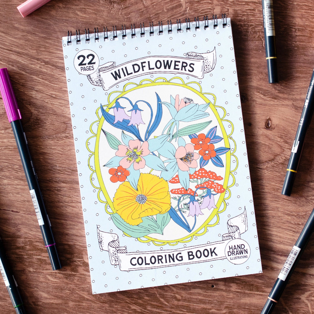 Wildflowers Premium Colouring Book