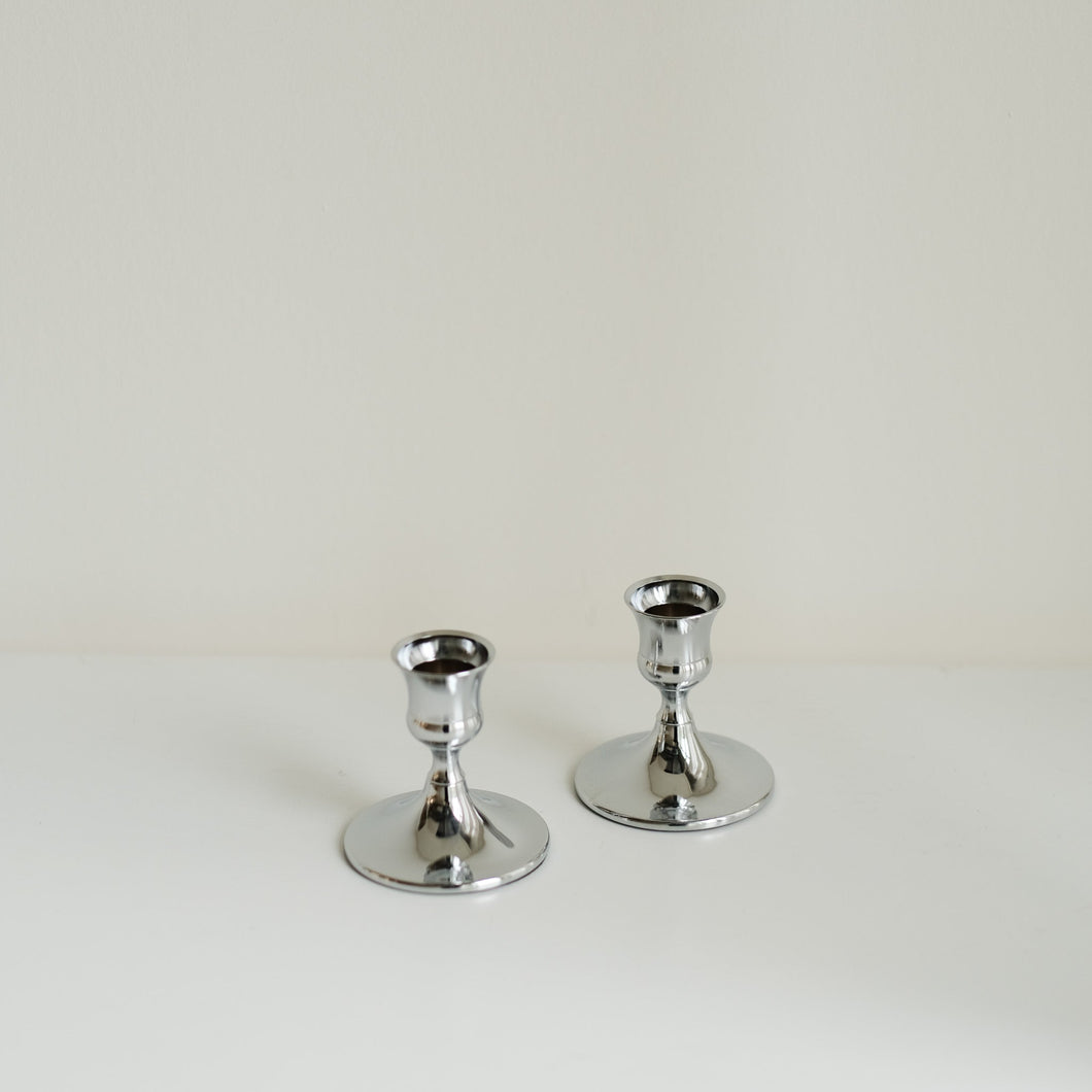 Silver Coloured Candle Holder