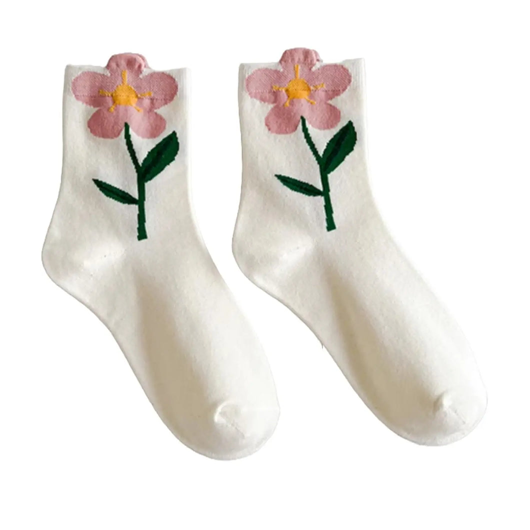 Floof Socks - Pink Daisy