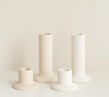 Load image into Gallery viewer, Ridge Ceramic Candle Holder - Sand (multiple sizes)
