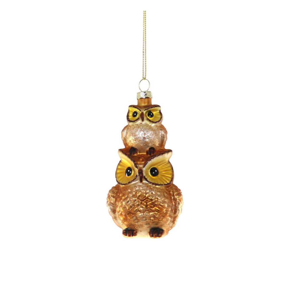 Stacked Owls Ornament