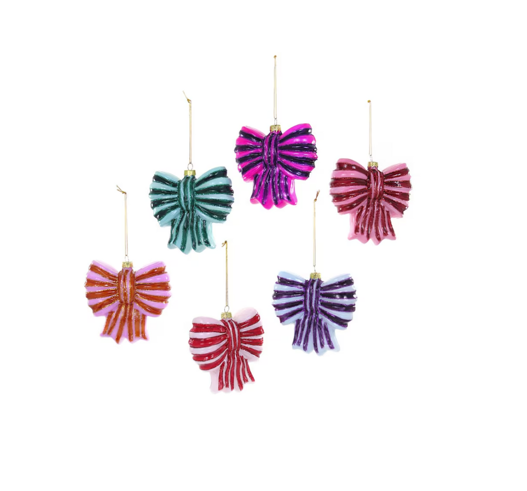 Striped Bow Ornaments