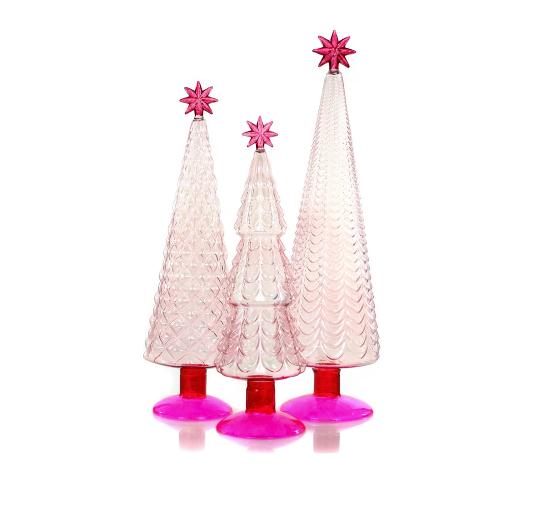 Glass Translucent Trees - Pink/Pink