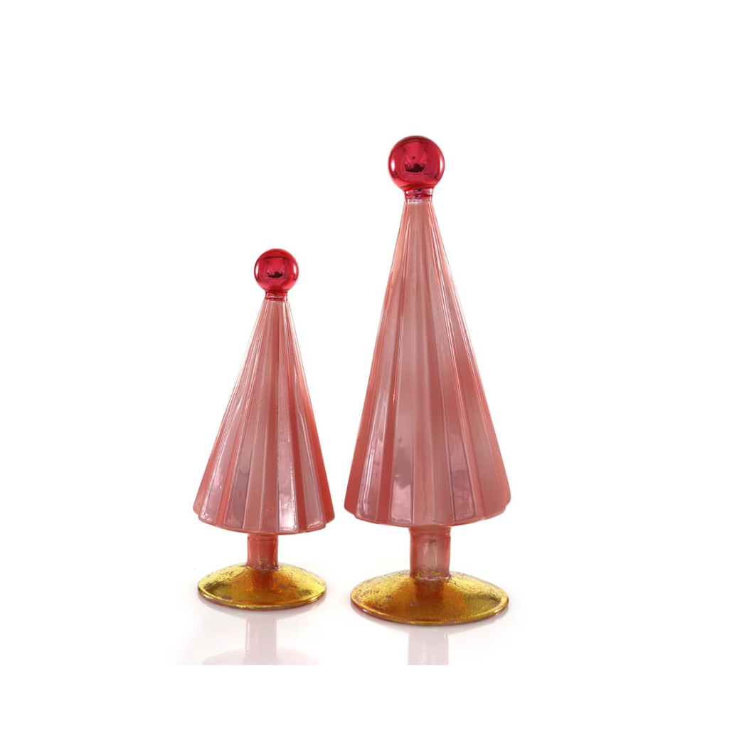 Glass Pleated Trees - Pink/Pink