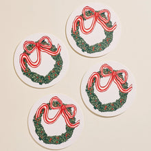 Load image into Gallery viewer, Holiday Wreath Coaster Set
