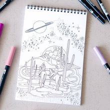 Load image into Gallery viewer, Cosmic Cowgirl Premium Colouring Book
